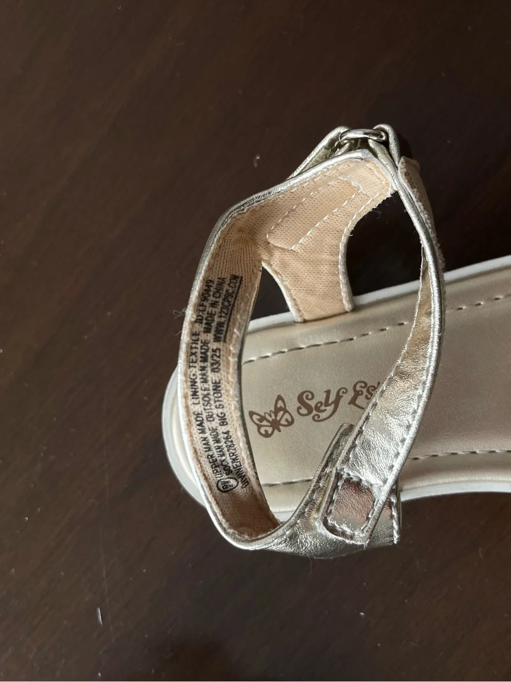 Self Esteem Girls Metallic Gold Butterfly Sandals